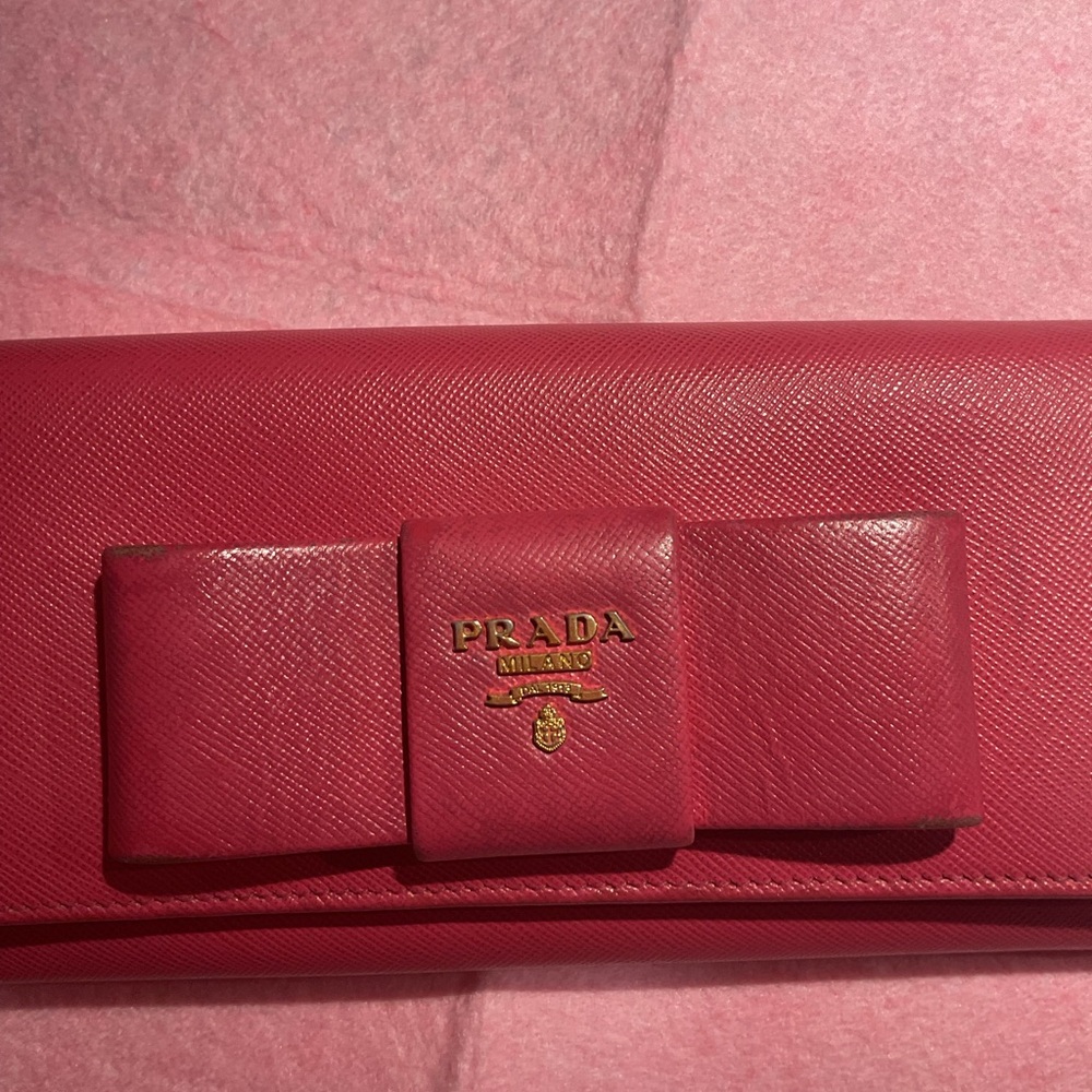 Prada Fuchsia Leather Wristlet